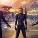 Paul Rudd as Scott Lang/Ant-Man, Kathryn Newton as Cassie Lang, and Evangeline Lilly as Hope Van Dyne/Wasp in Ant-Man and the Wasp: Quantumania